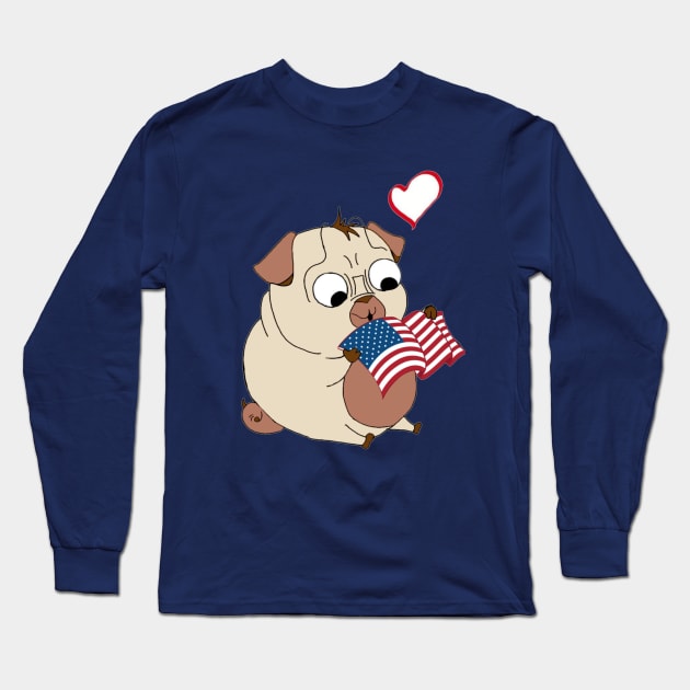 Love America Long Sleeve T-Shirt by CathyGraphics